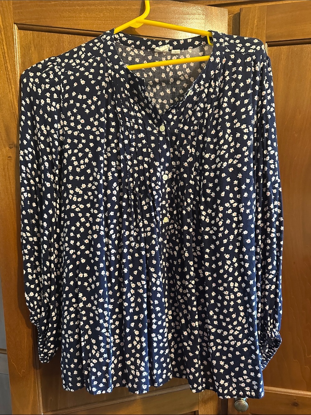 GAP Navy Blue Floral Button-Front Blouse